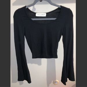 Bell Sleeve Crop Top